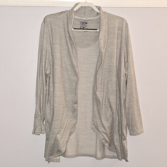 🌚 Muk Luks 2 piece cardigan and v-neck t-shirt. 1X - Picture 7 of 12